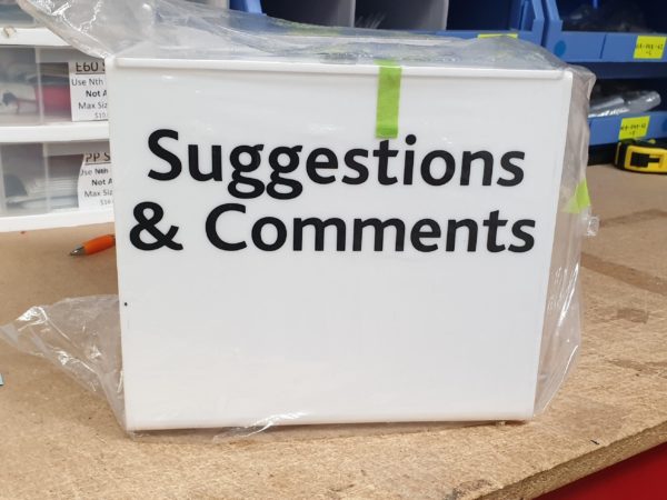 Custom made suggestion box