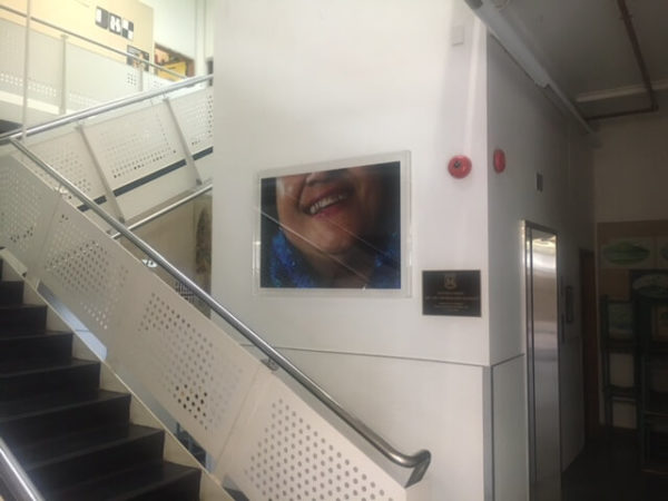 Wallmounted frame for Dilworth School