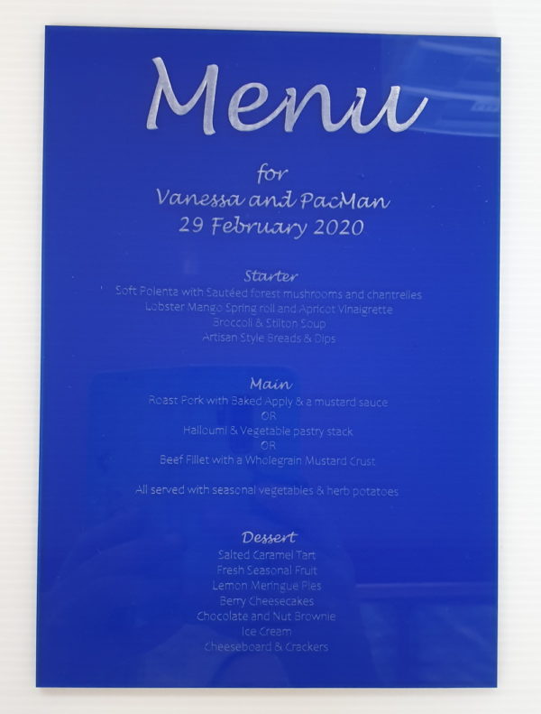 Wedding Menu