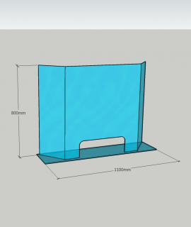Sneeze Guard Bent 1 Large 1100w 250d 800h