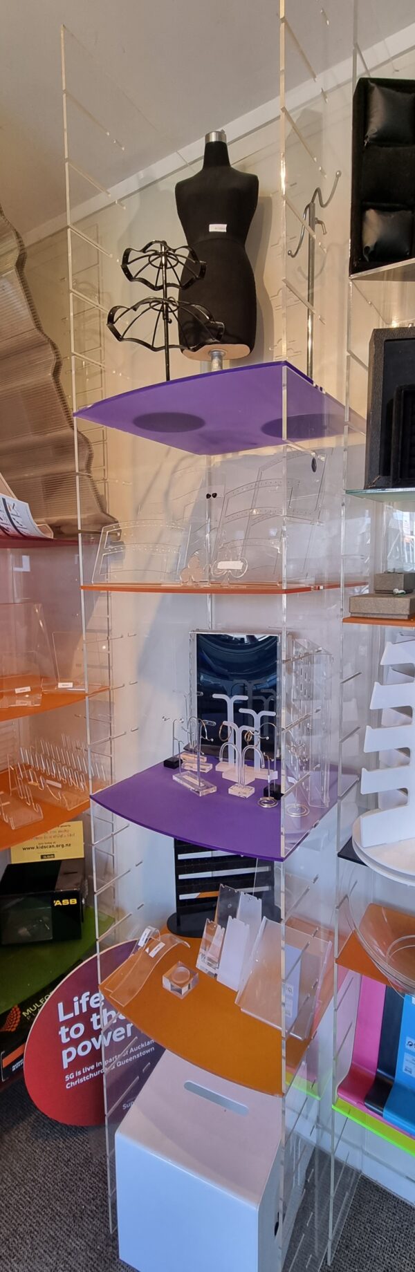 Acrylic Shelving Unit 400x400x2200h